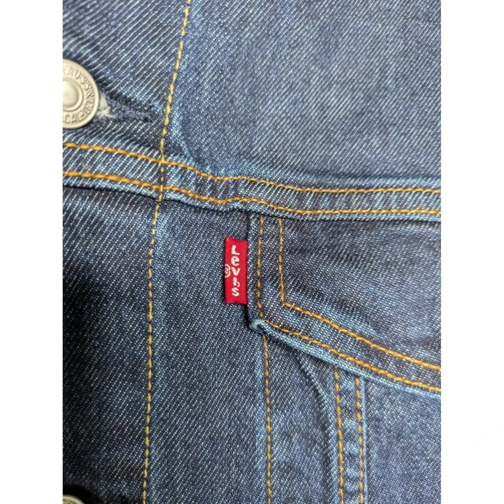 NWT Levis Mens Standard Fit Denim Trucker Jacket Large‎ Dark Wash 723342761